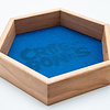 Handmade Dice Tray - Cherry Hex with Blue Felt