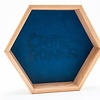 Handmade Dice Tray - Cherry Hex with Blue Felt