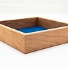 Handmade Dice Tray - Cherry Square with Blue Felt