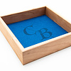 Handmade Dice Tray - Cherry Square with Blue Felt