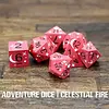 Metal RPG Dice Set - Celestial Fire