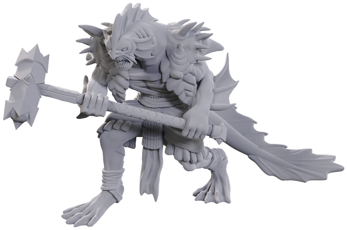 D&D Unpainted Minis - Sahuagin Coral Smasher