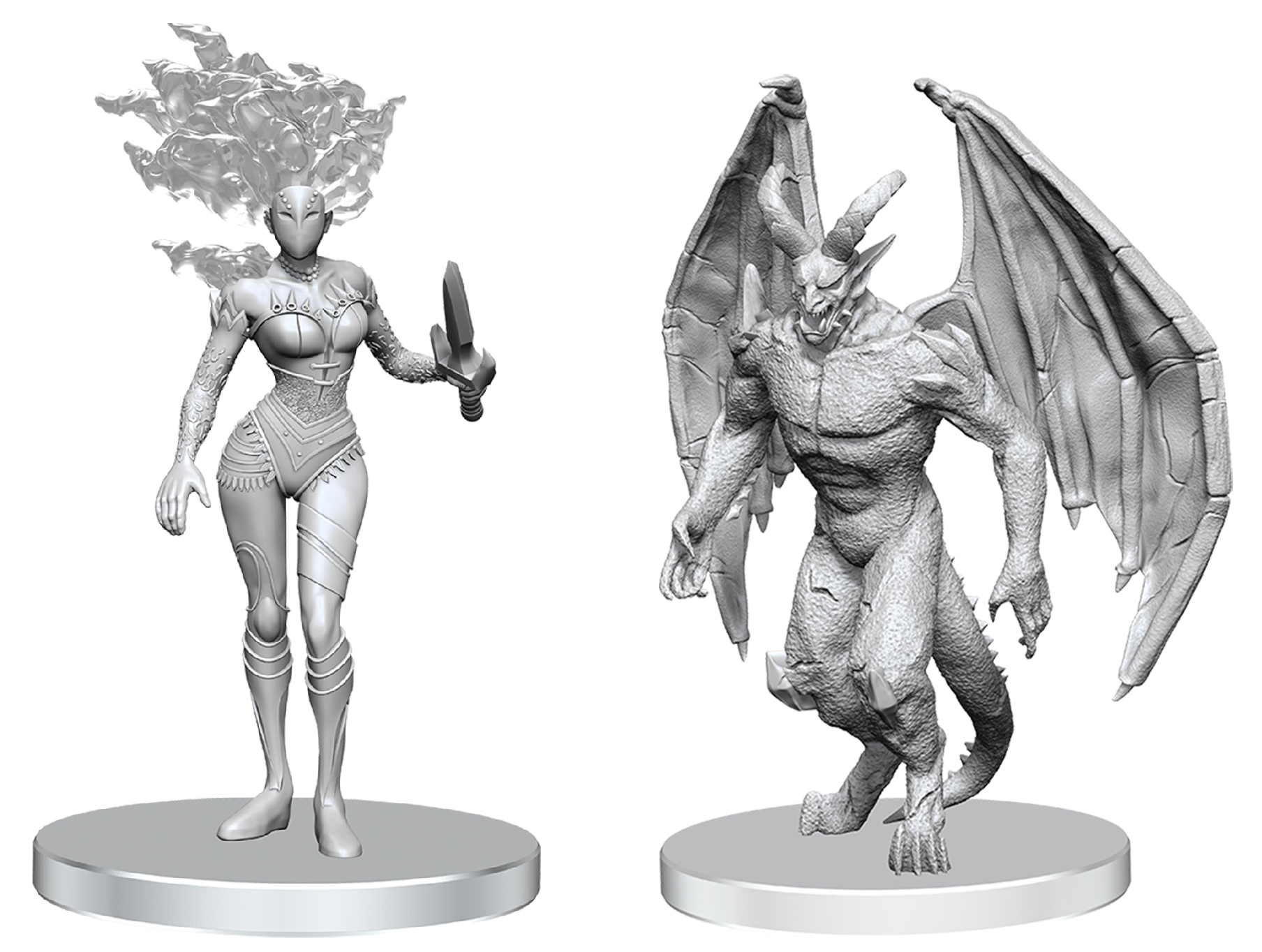 Pathfinder Battles Unpainted Minis - Gargoyle & Shae