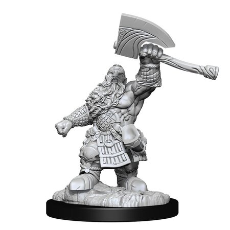 MTG Unpainted Minis - Dwarf Fighter and Dwarf Cleric