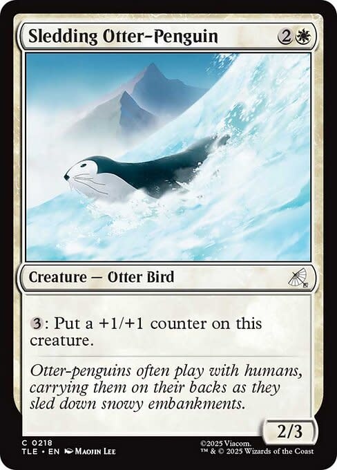 Sledding Otter-Penguin - Foil
