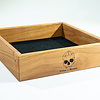 Handmade Dice Tray - Cherry Square with Black Suede