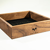 Handmade Dice Tray - Black Walnut Square with Black Suede