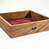 Handmade Dice Tray - Black Walnut Square with Wine Suede - Ouija