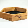 Handmade Dice Tray - Cherry Wood Hex with Black Suede