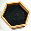 Handmade Dice Tray - Cherry Wood Hex with Black Suede