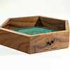 Handmade Dice Tray - Black Walnut Hex with Hunter Green Suede