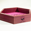 Handmade Dice Tray - Purple Heart Hex with Pink Suede