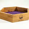 Handmade Dice Tray - Cherry Wood Hex with Purple Suede - Ouija
