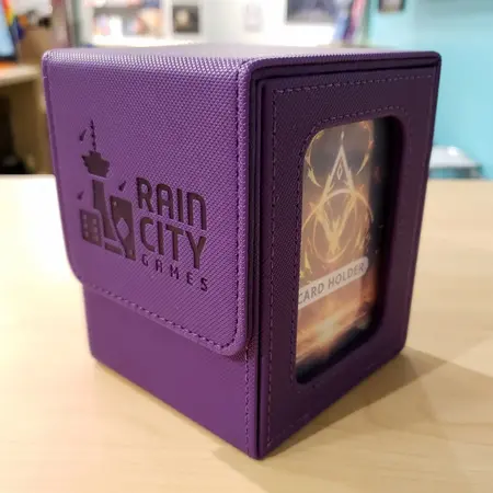 Rain City Games Logo Deck Box - Single Deck with Window (Purple/Purple)