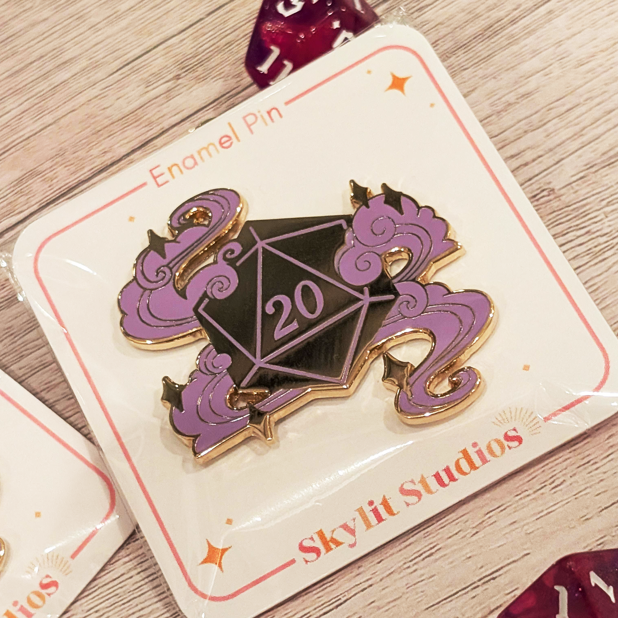 D20 Enamel Pin