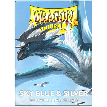 Dragon Shield - 63mm X 88mm - Standard Dual Matte - Sky Blue & Silver 100 ct.