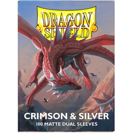 Dragon Shield - 63mm X 88mm - Standard Dual Matte - Crimson & Silver 100 ct.