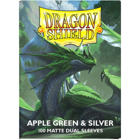 Dragon Shield - 63mm X 88mm - Standard Dual Matte - Apple Green & Silver 100 ct.