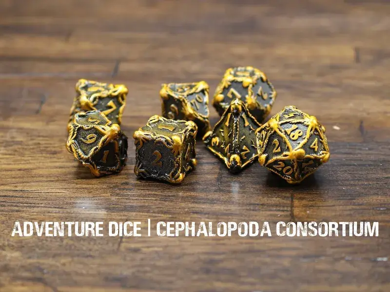 Metal RPG Dice Set - Cephalopoda Consortium