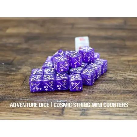 +1/+1 Mini Counter Dice - Cosmic String - Purple & Silver w/ Gold