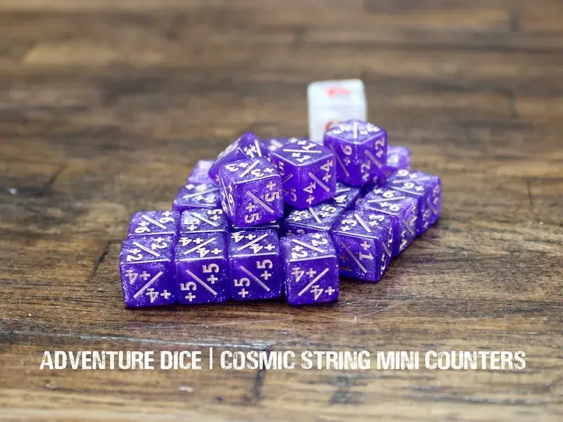 +1/+1 Mini Counter Dice - Cosmic String - Purple & Silver w/ Gold