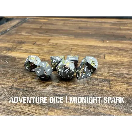 Metal RPG Dice Set - Midnight Spark