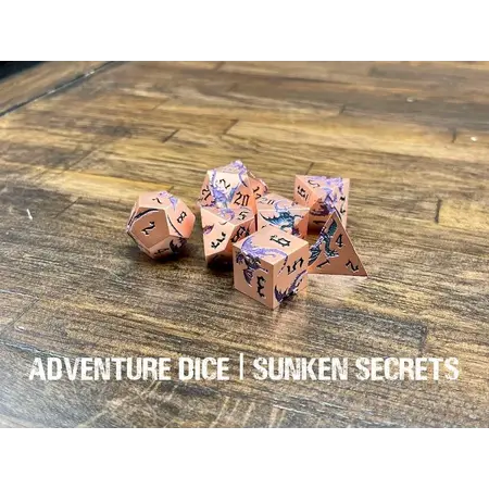 Metal RPG Dice Set - Sunken Secrets