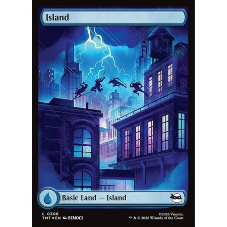 Island (306) Full Art - Surge Foil