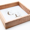 Handmade Dice Tray - Figured Maple Square with White Leather