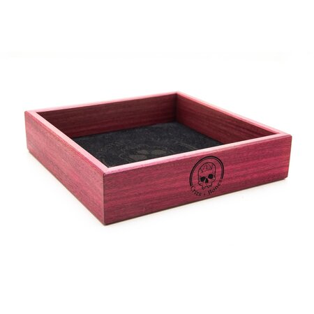 Handmade Dice Tray - Purple Heart Square with Black Suede