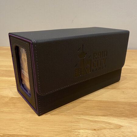 Rain City Games Logo Deck Box - Dual Deck with Window (Black/Purple)