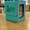 Rain City Games Logo Deck Box - Single Deck with Window (Green/Rose)