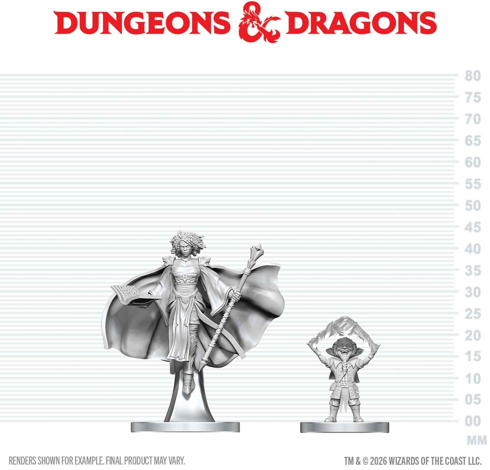 D&D Unpainted Minis - Gnome Warlock and Aasimar Wizard