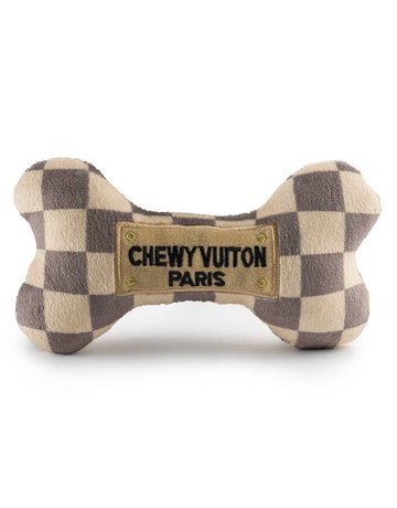 Haute Diggity Dog Chewy Vuiton Bone checkered plush