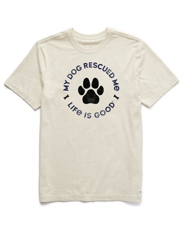 Life Is Good LIG My Dog Rescued Me t-shirt - ivory