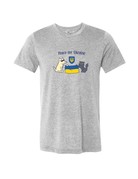 Teddy the Dog Peace for Ukraine t-shirt - athletic heather