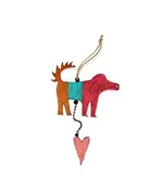 Whimsies Dog & Heart metal ornament (assorted colors)