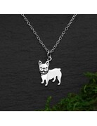 Nina Designs French Bulldog sterling silver necklace 18"