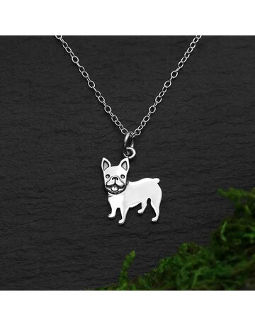Nina Designs French Bulldog sterling silver necklace 18"