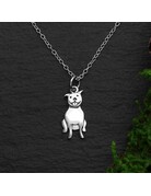 Nina Designs Pitbull Dog sterling silver necklace 18"