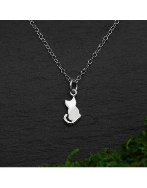 Nina Designs Tiny Cat Charm sterling silver necklace 18"
