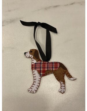 Lemon House Design Preppy Tartan foxhound ornament