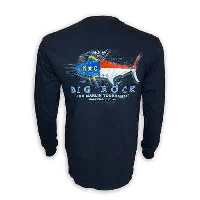 Big Rock NC Flag Silhouette Long Sleeve T-Shirt (3 Colors)