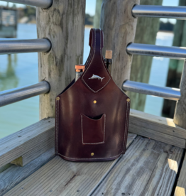 Big Rock Leather Double Barrel Bottle Tote