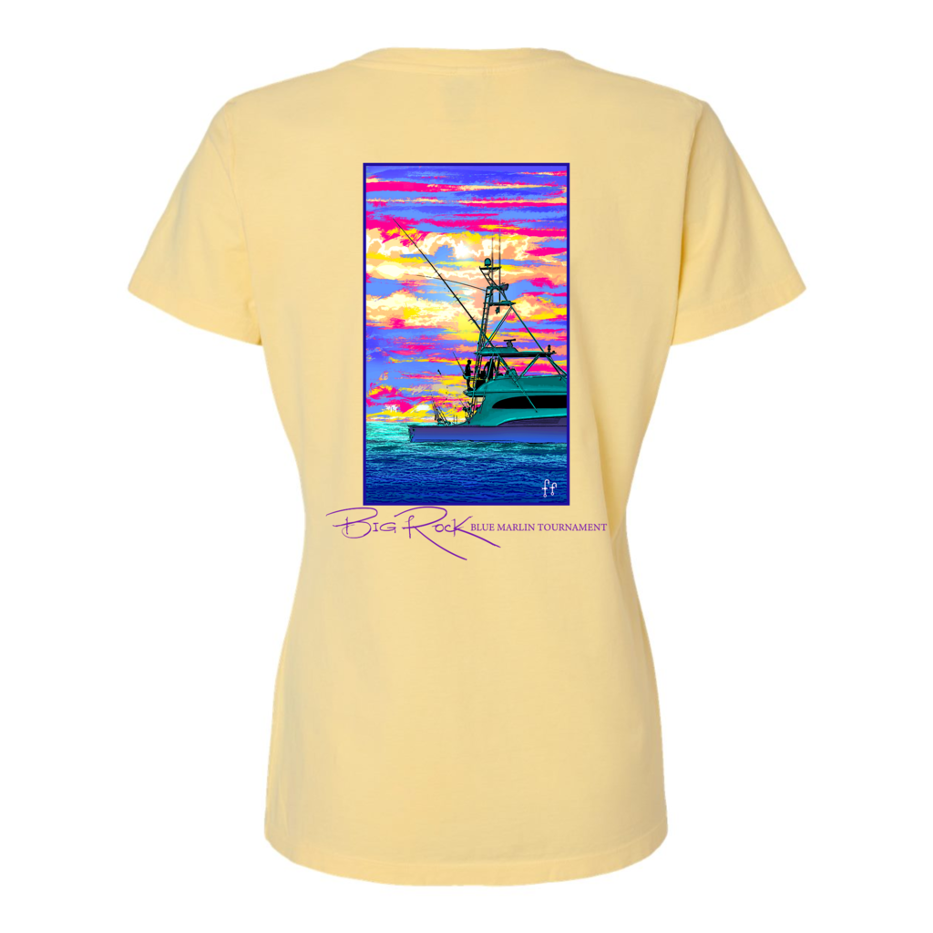 Big Rock Ladies Dusk Sunfish Short Sleeve V-Neck