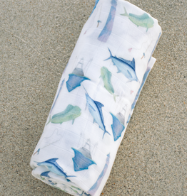 Big Rock Watercolor Swaddle | Blue