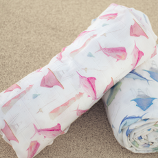 Big Rock Watercolor Swaddle | Pink