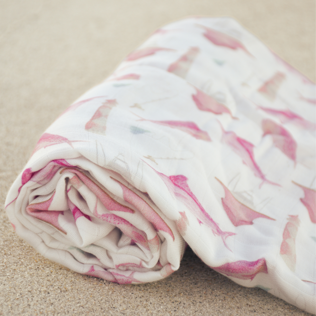 Big Rock Watercolor Swaddle | Pink