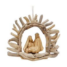 Big Rock Driftwood Nativity Ornament
