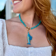Big Rock Beaded Marlin Necklace